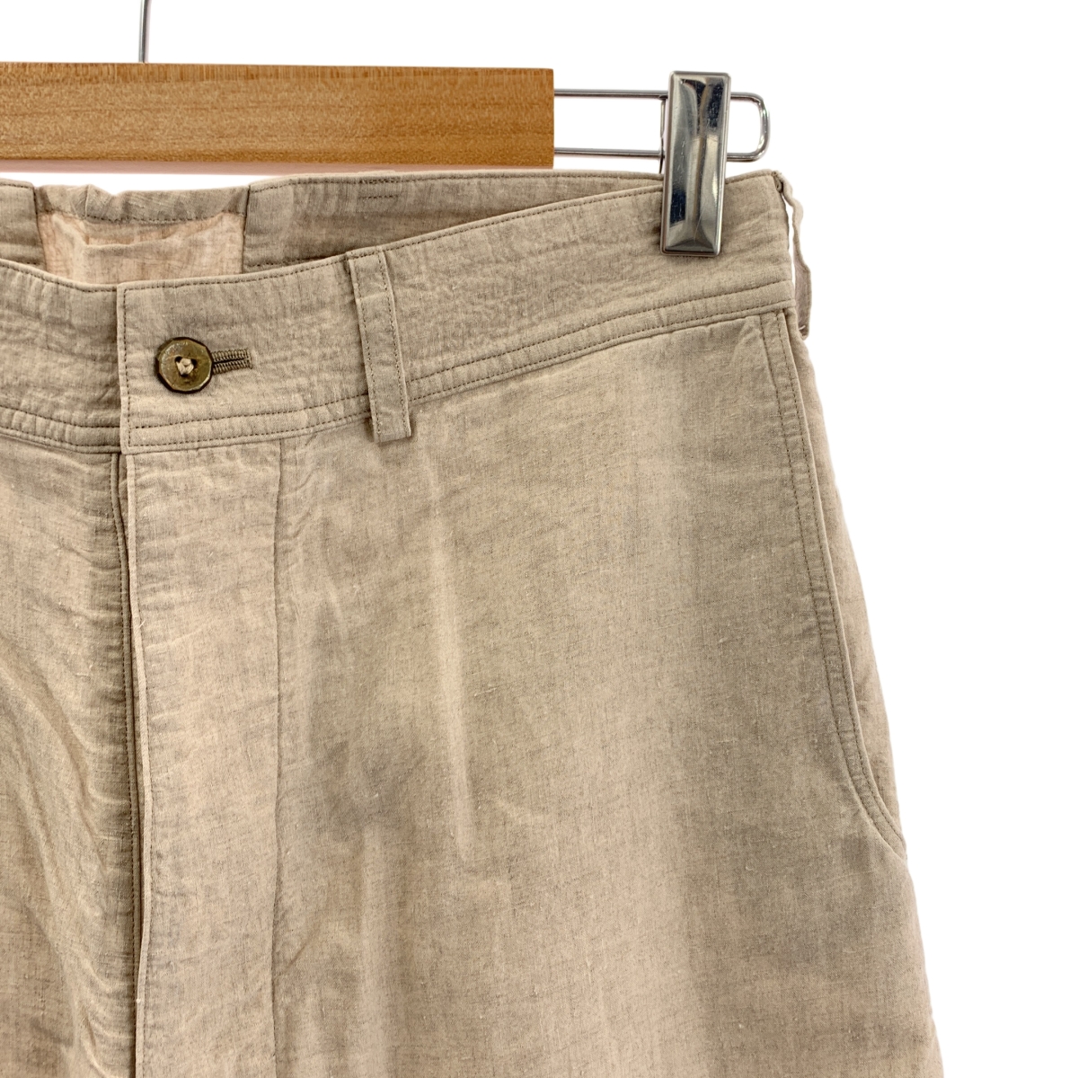 Araki yuu / アラキユウ new classic pants in special fabric リネン ブラスボタン ニュークラシックパンツ