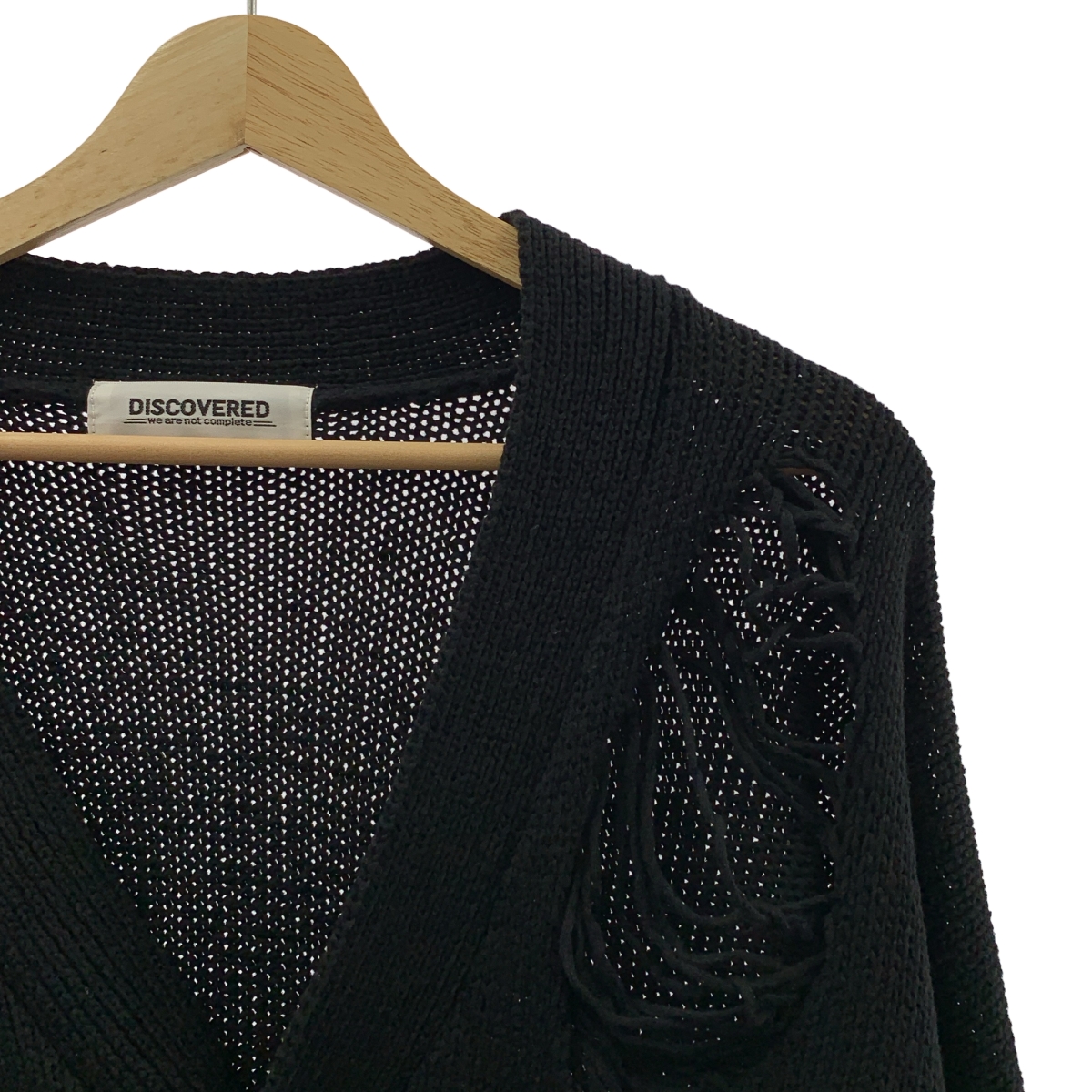 DISCOVERED / ディスカバード コットン デストロイ ニット カーディガン
