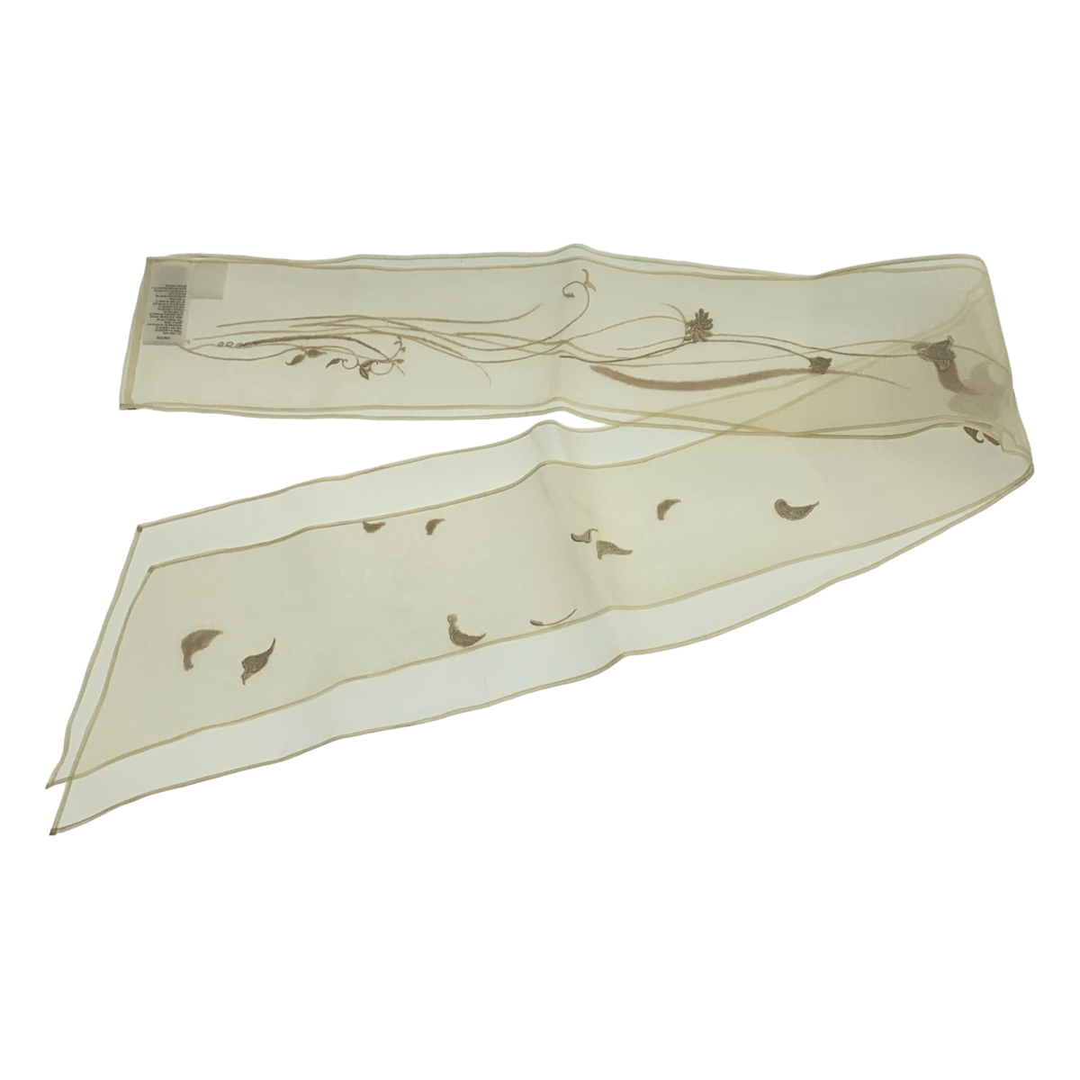 Mame Kurogouchi / マメクロゴウチ Floral Embroidery Long Scarf シルク スカーフ ストール