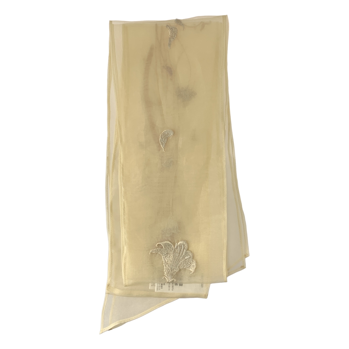 Mame Kurogouchi / マメクロゴウチ Floral Embroidery Long Scarf シルク スカーフ ストール