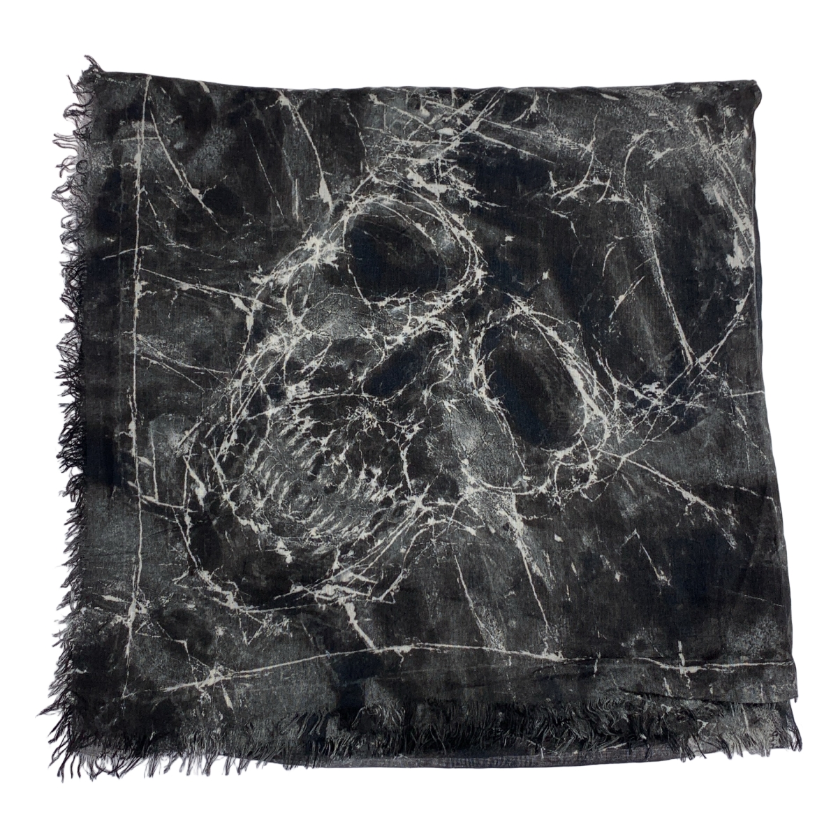 ALEXANDER MCQUEEN / アレキサンダーマックイーン BARNEYS NEWYORK銀座店10周年モデル シルク混 スカル 総柄 大判ストール