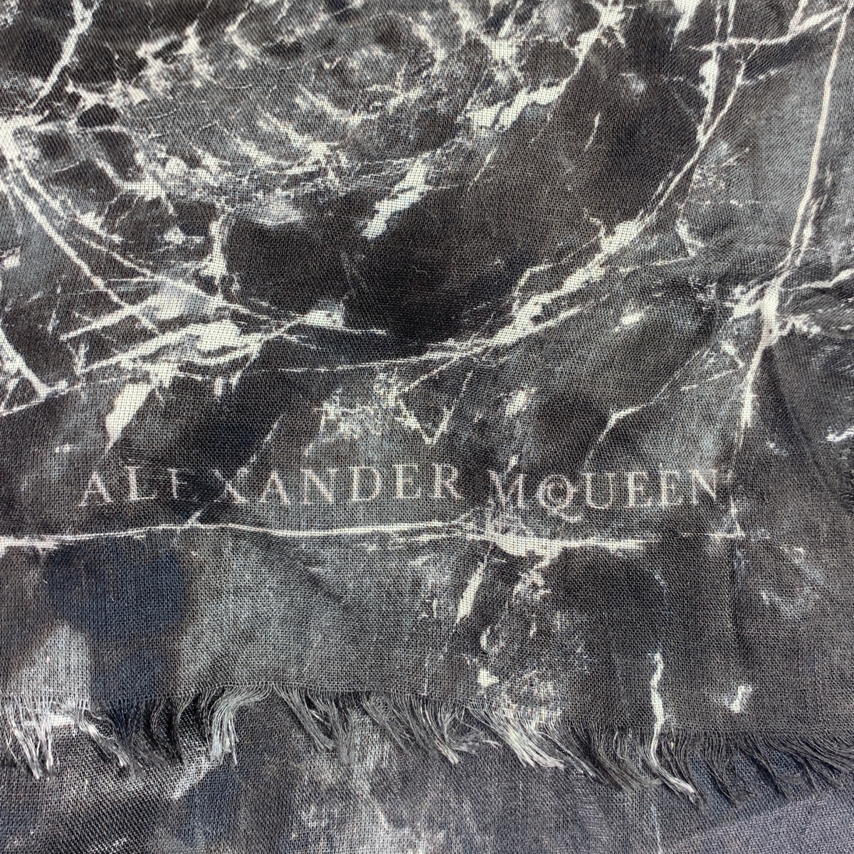ALEXANDER MCQUEEN / アレキサンダーマックイーン BARNEYS NEWYORK銀座店10周年モデル シルク混 スカル 総柄 大判ストール