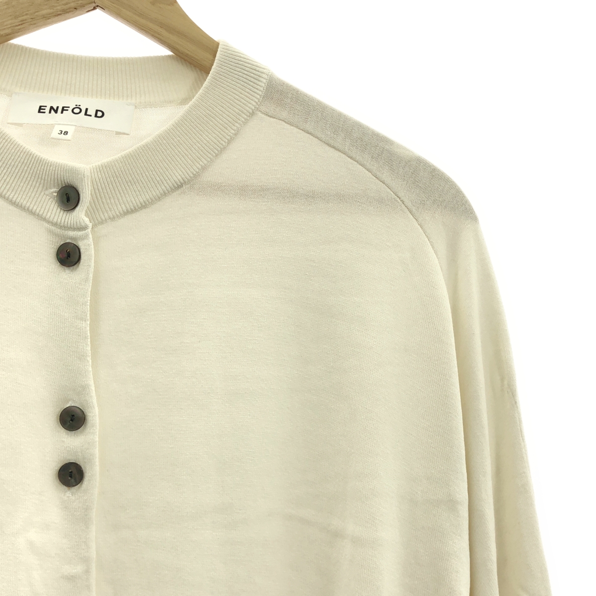 ENFOLD / エンフォルド ROUND CARDIGAN シルク コットン ラウンドカーディガン