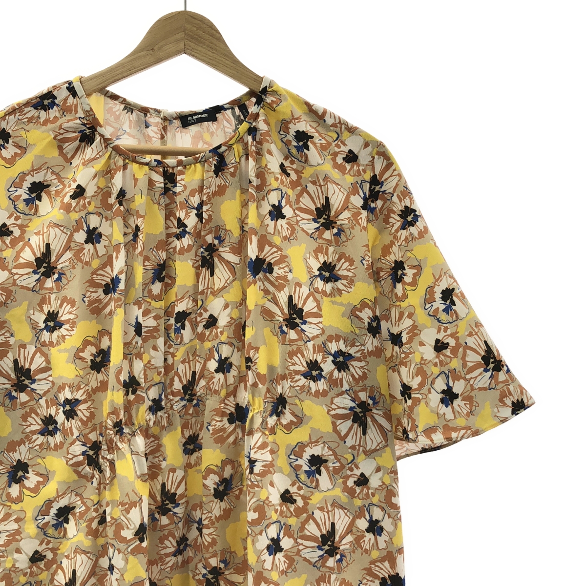 JIL SANDER NAVY / ジルサンダーネイビー フラワープリント ドッキング ワンピース