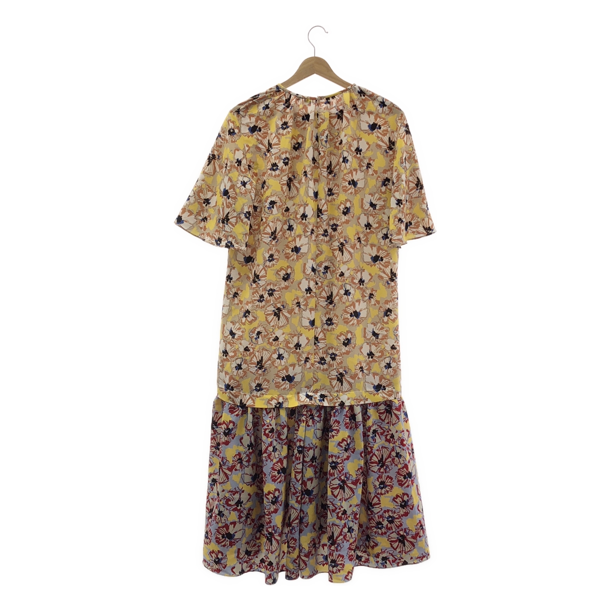 JIL SANDER NAVY / ジルサンダーネイビー フラワープリント ドッキング ワンピース