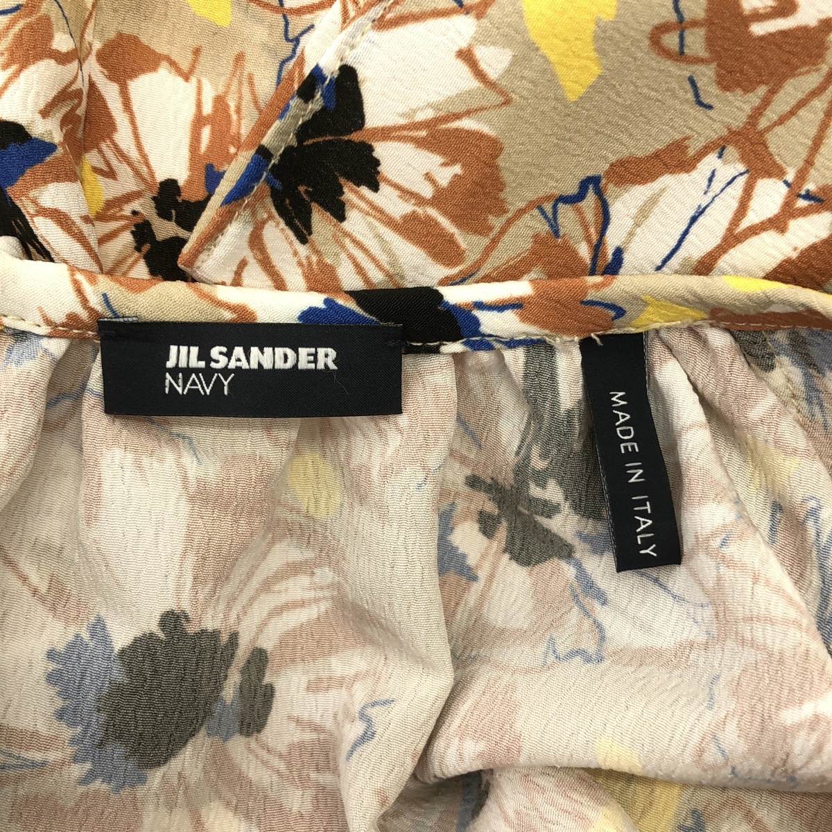 JIL SANDER NAVY / ジルサンダーネイビー フラワープリント ドッキング ワンピース