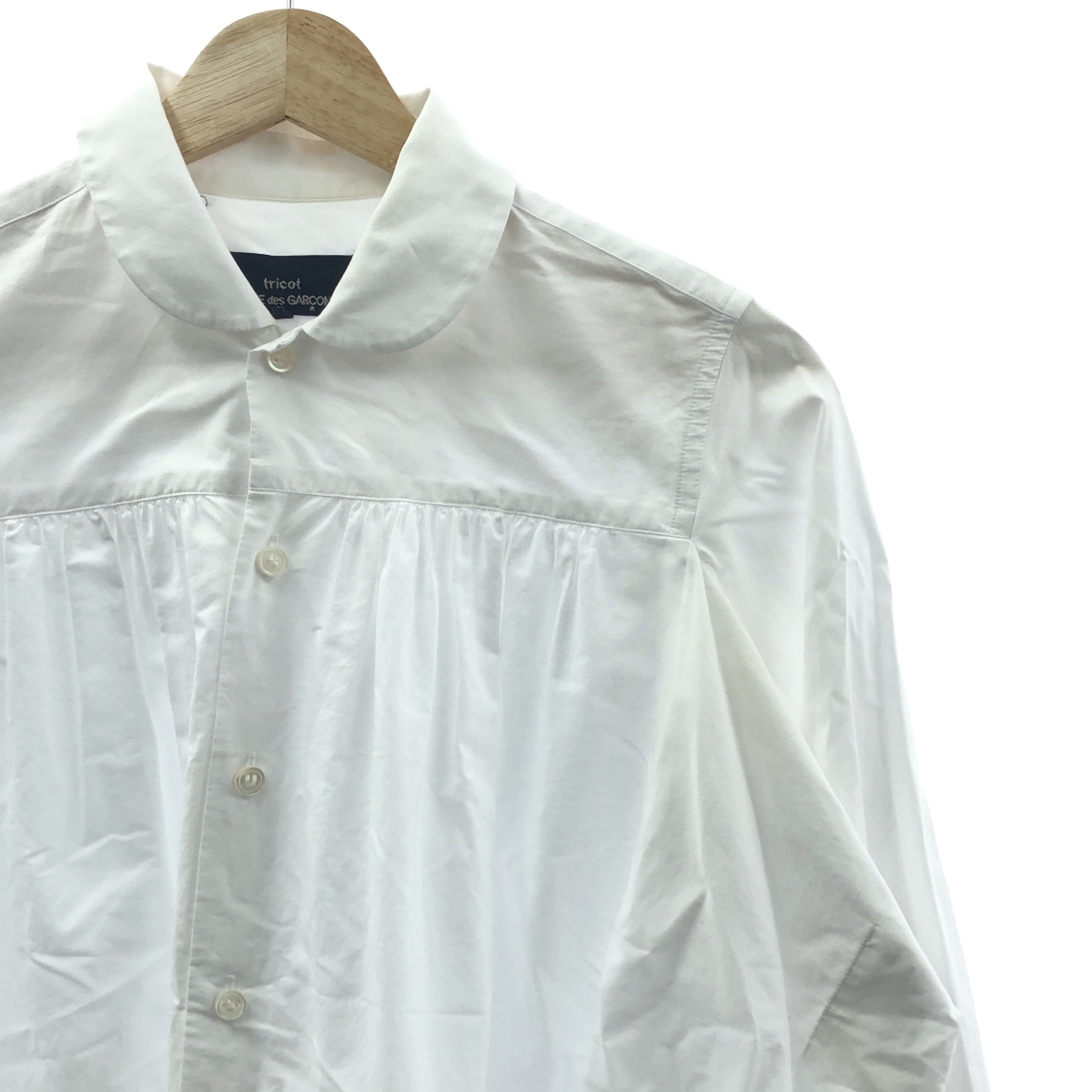 tricot COMME des GARCONS / トリココムデギャルソン 丸襟 ギャザー ボリューム シャツ ブラウス