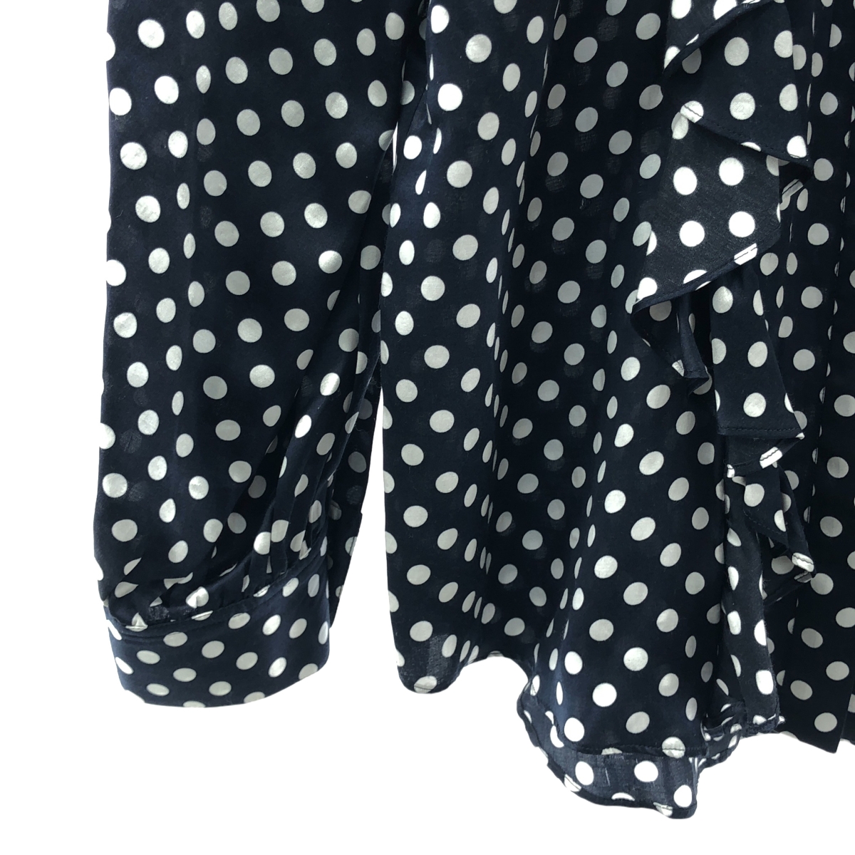 Drawer / ドゥロワー ×T-mat Masaki-Paris ドット シルクコットン フリル ブラウス