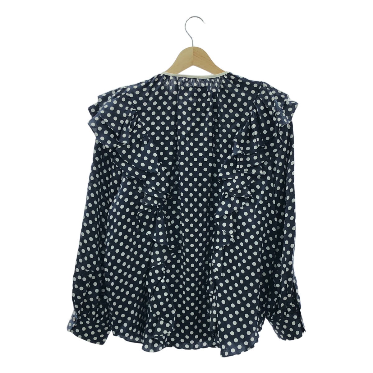 Drawer / ドゥロワー ×T-mat Masaki-Paris ドット シルクコットン フリル ブラウス