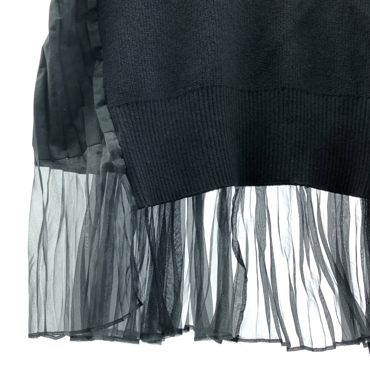 sacai / サカイ ニット ドッキング プリーツ シャツ ワンピース