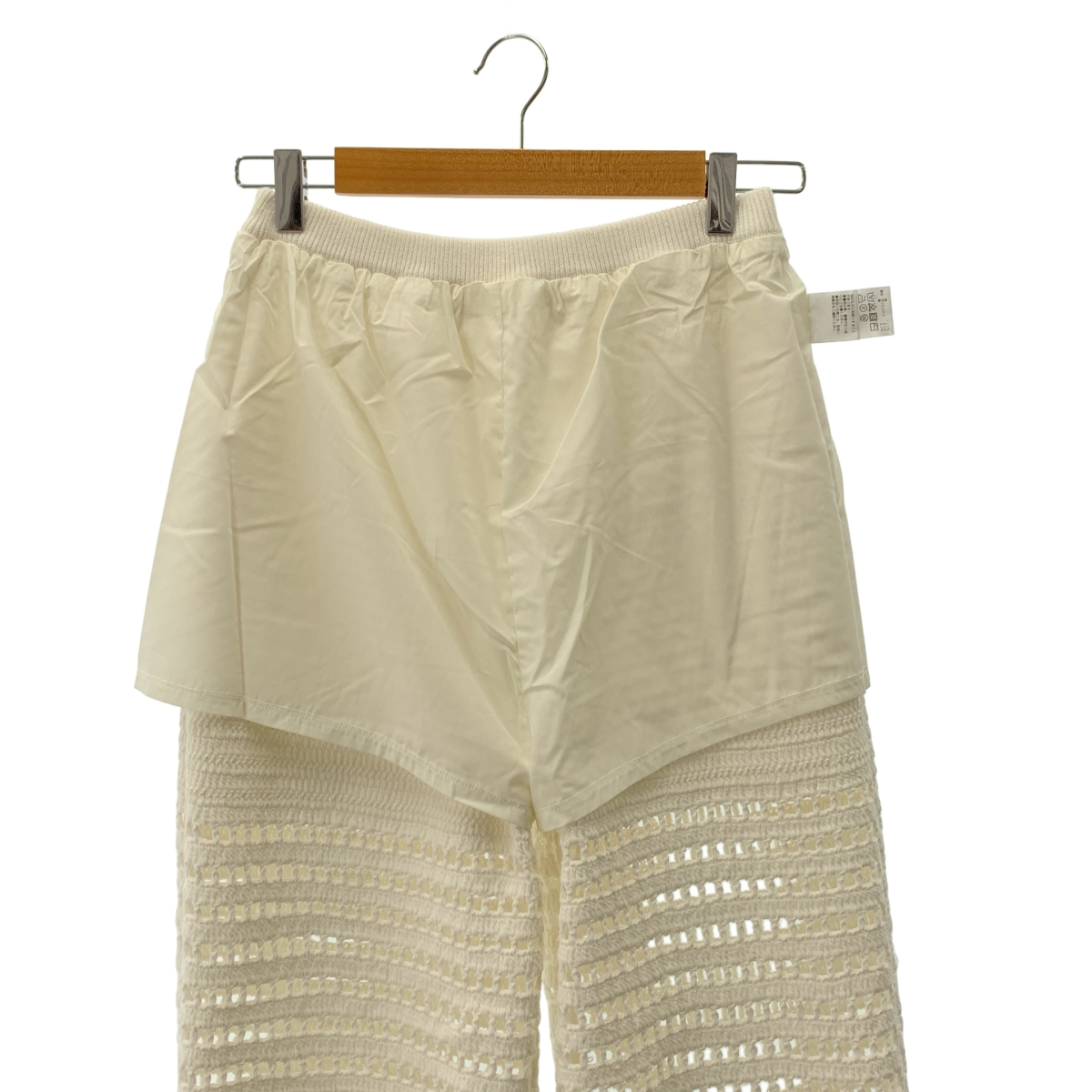 その他 コットン クロシェ編み ニット ウエストゴム イージーパンツ / 裏地付き