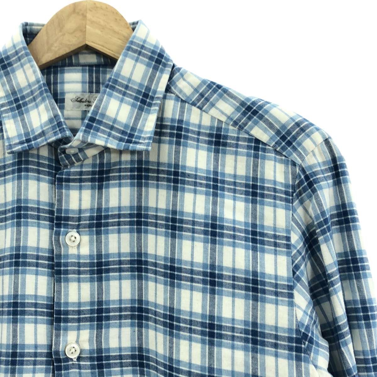 Salvatore Piccolo / サルバトーレピッコロ ホリゾンタルカラー コットン チェック シャツ