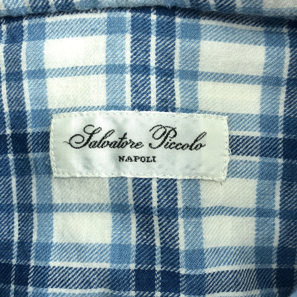 Salvatore Piccolo / サルバトーレピッコロ ホリゾンタルカラー コットン チェック シャツ