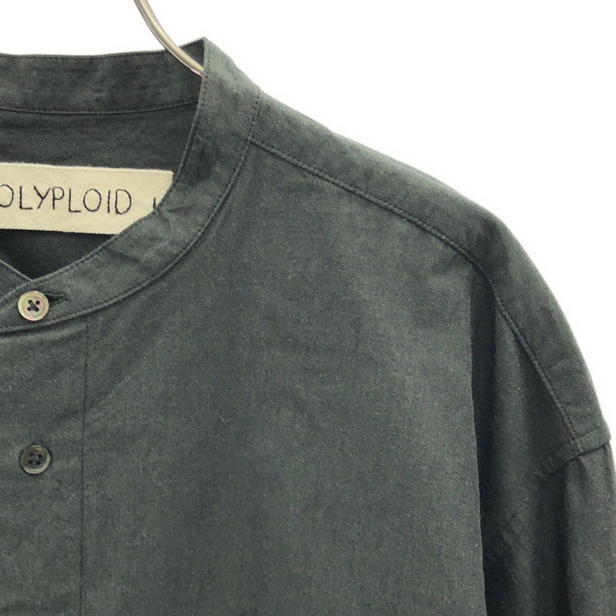 POLYPLOID / ポリプロイド LONG SHIRT コットン バンドカラー シャツ