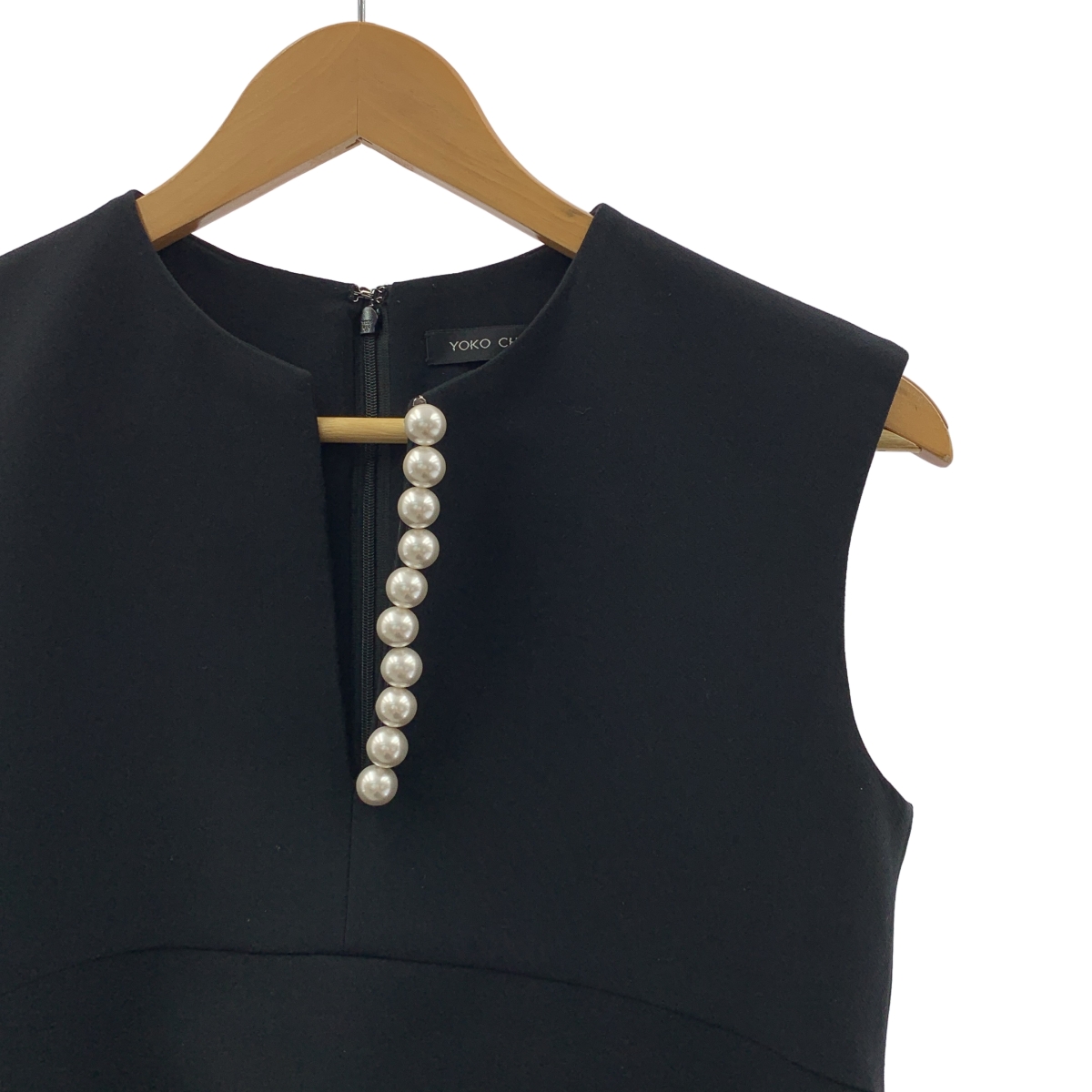 YOKO CHAN / ヨーコチャン パール スリット バックジップ ノースリーブ ブラウス