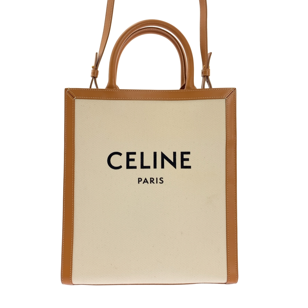 CELINE / セリーヌ スモール バーティカル カバ レザー キャンバス ショルダーバッグ/ 192082BNZ