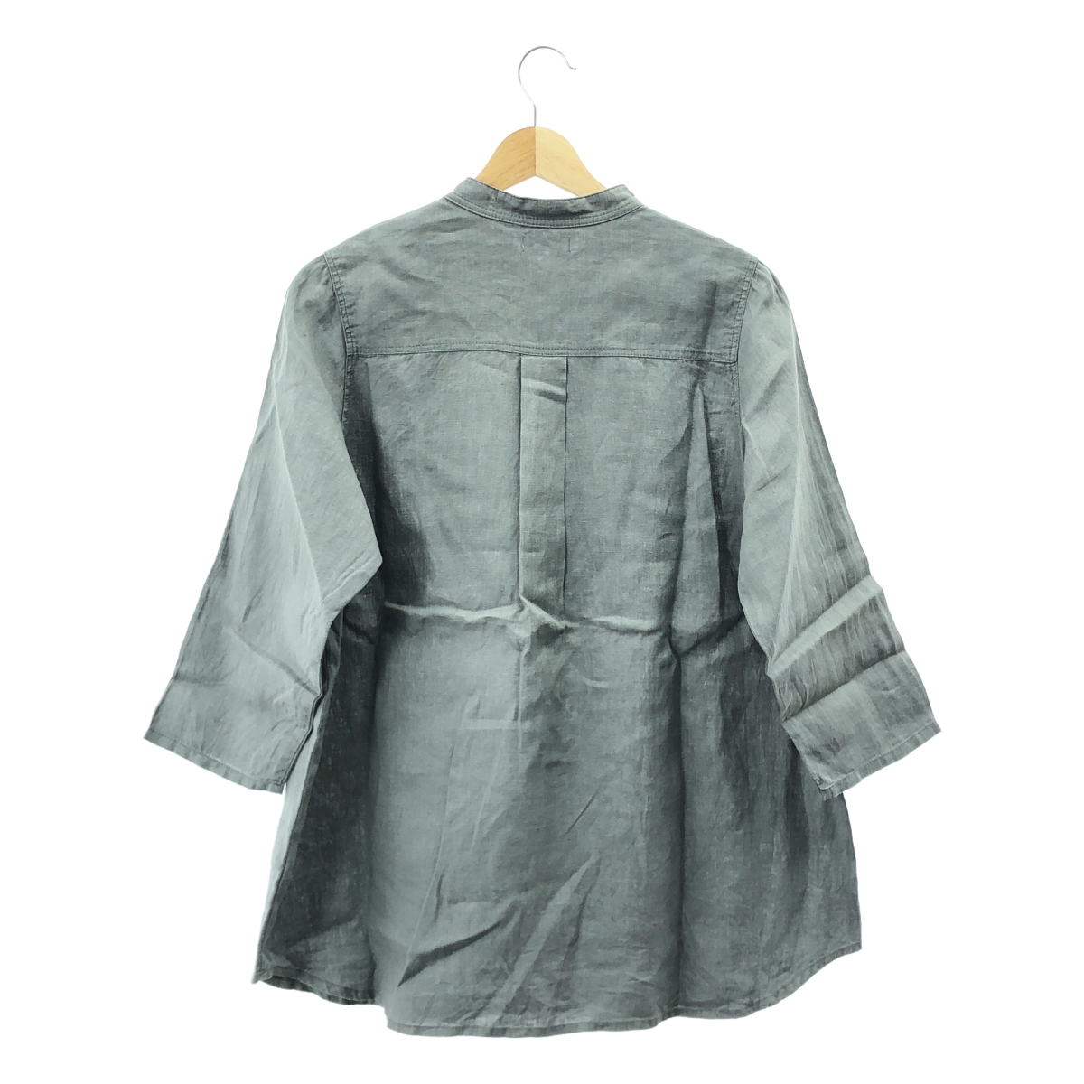 fog linen work / フォグリネンワーク リネン バンドカラー シャツ