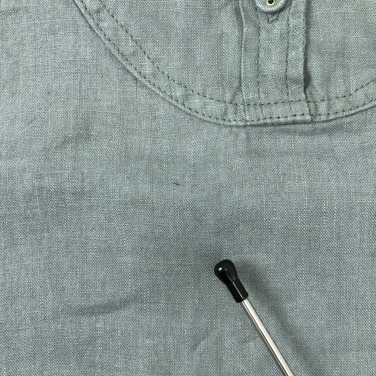 fog linen work / フォグリネンワーク リネン バンドカラー シャツ