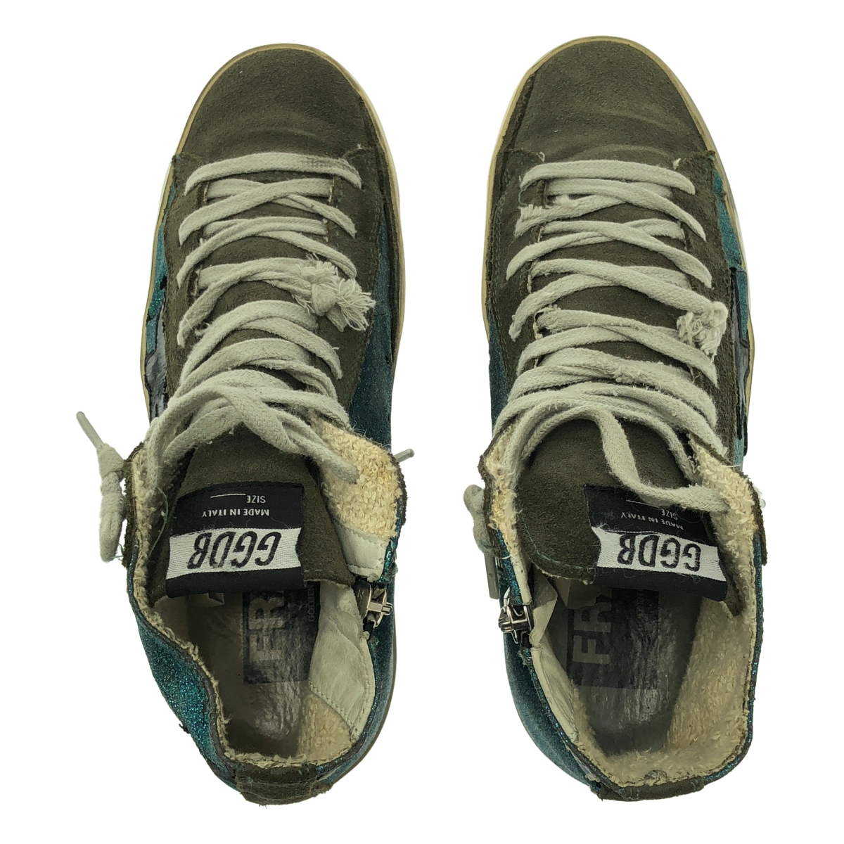 GOLDEN GOOSE / ゴールデングース FRANCY ヴィンテージ加工 サイドジップ ハイカットスニーカー