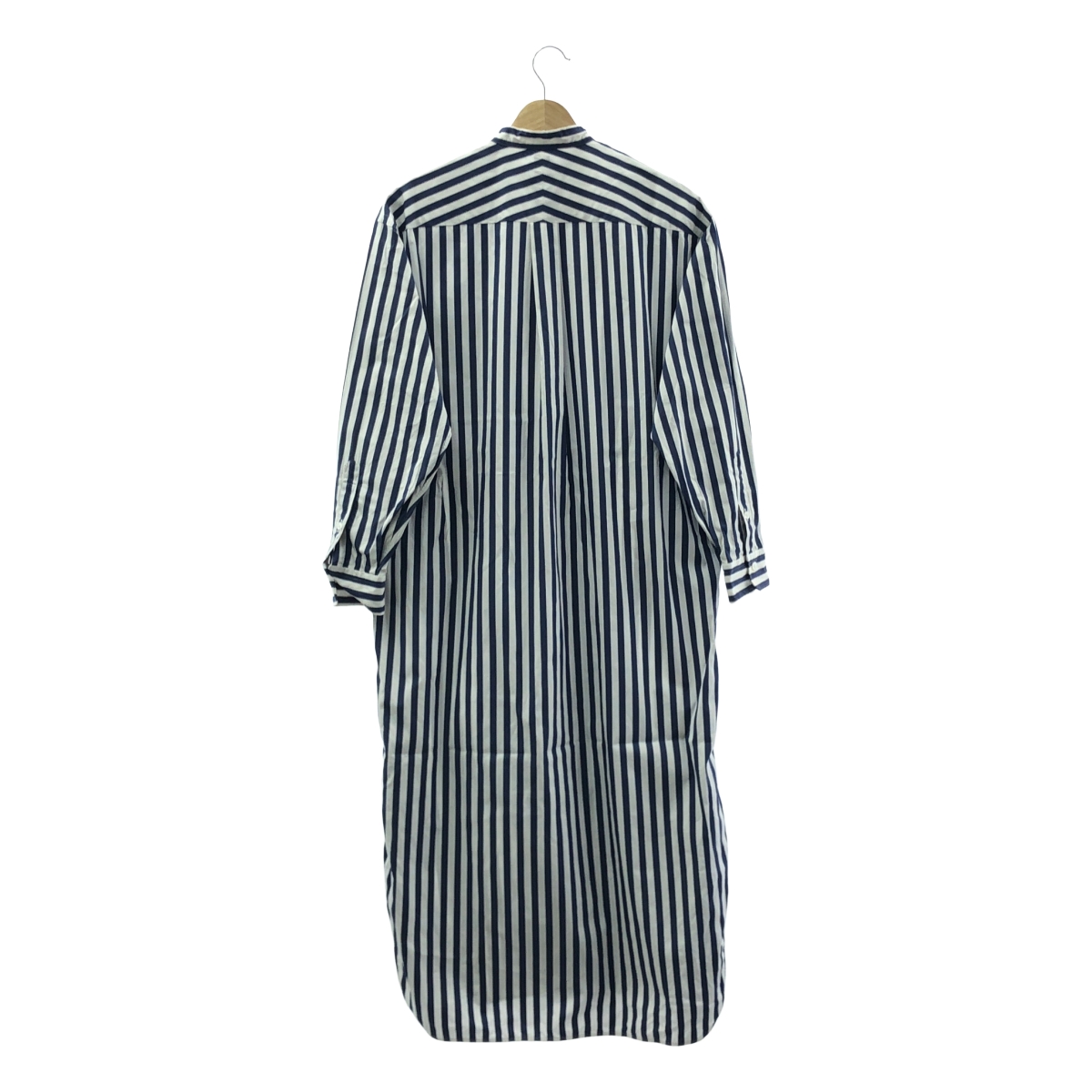 YLEVE / イレーヴ ストライプ バンドカラー シャツワンピース