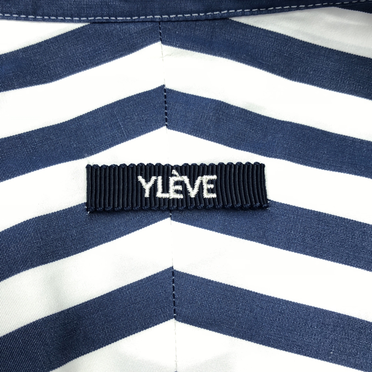 YLEVE / イレーヴ ストライプ バンドカラー シャツワンピース