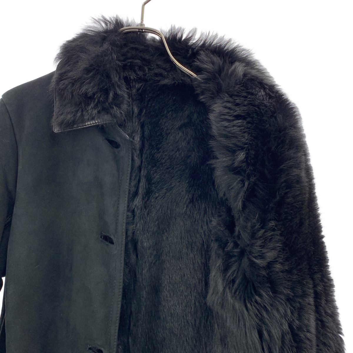 RUFFO / ルッフォ パイピング ムートン ステンカラーコート