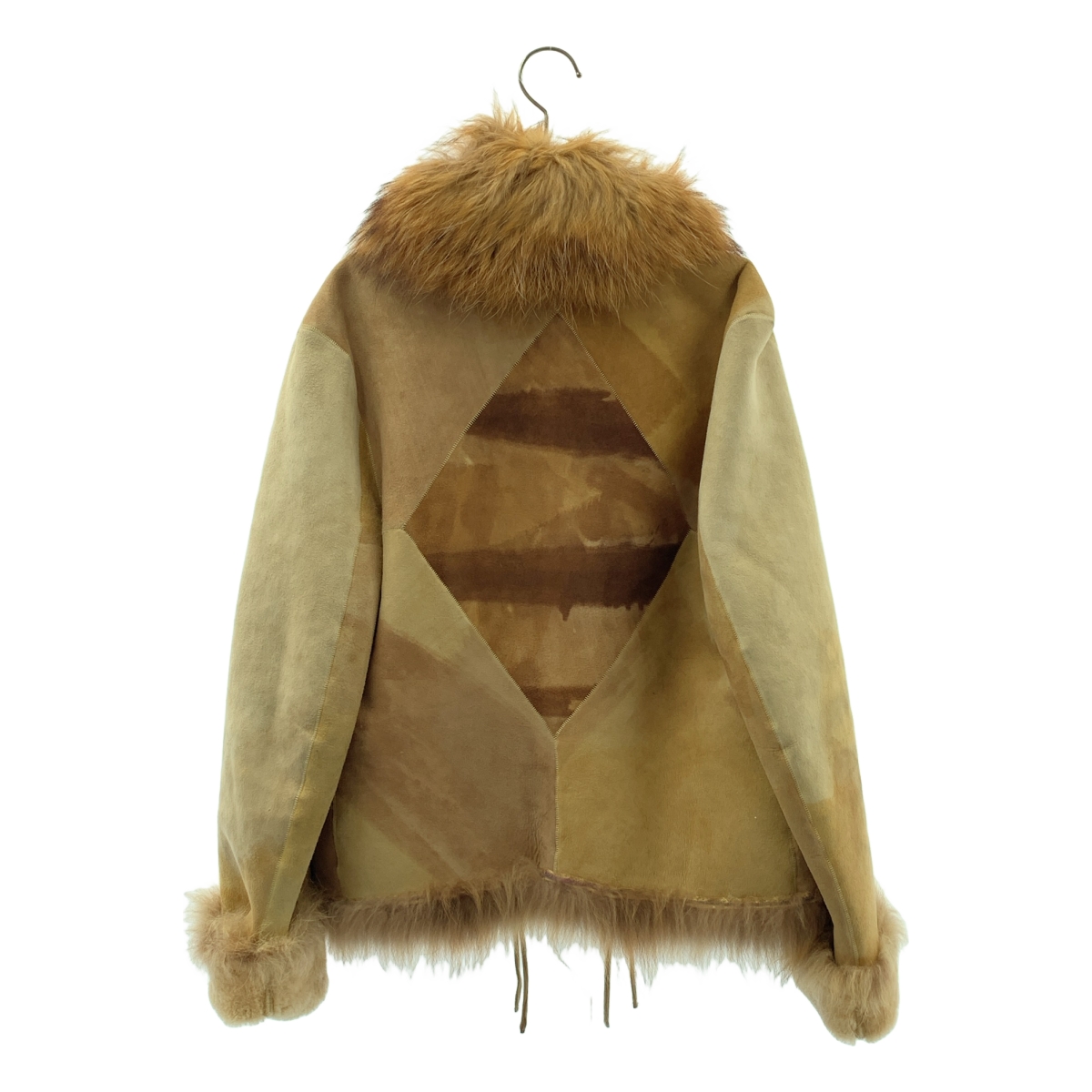 NIGEL PRESTON & KNIGHT / ナイジェルプレストンアンドナイト ダイヤパターン パッチワーク ファー切替 ムートンジャケット