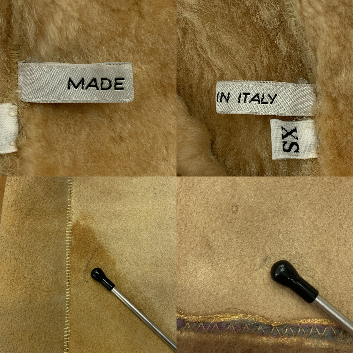 NIGEL PRESTON & KNIGHT / ナイジェルプレストンアンドナイト ダイヤパターン パッチワーク ファー切替 ムートンジャケット