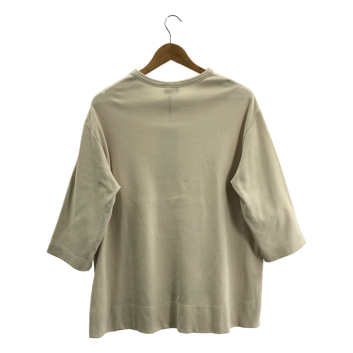 NO CONTROL AIR / ノーコントロールエア 強撚コットン 接結リバーニット 5分袖 クルーネックプルオーバー