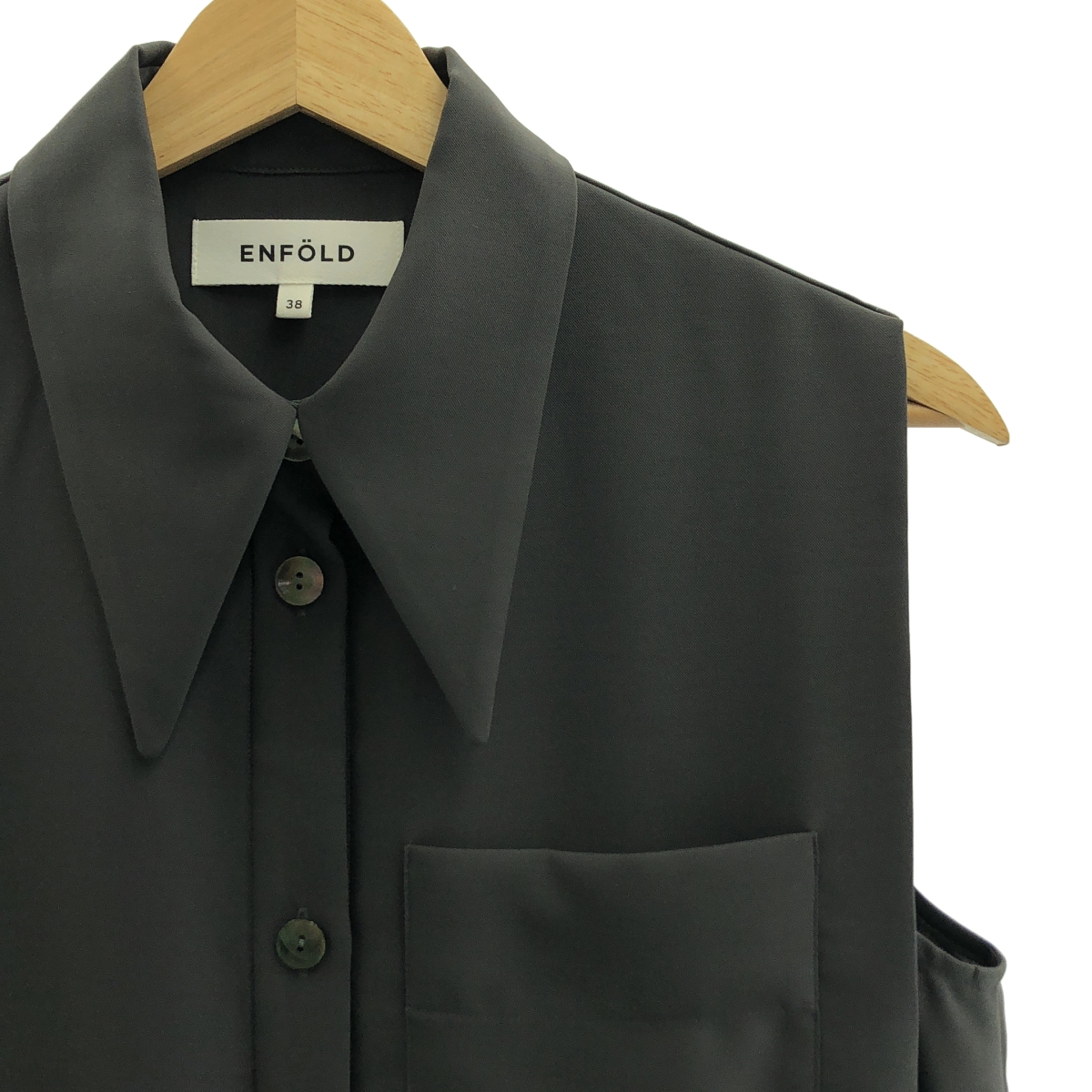 ENFOLD / エンフォルド NO-SLEEVES LONG SHIRT ノースリーブ ロングシャツ ワンピース