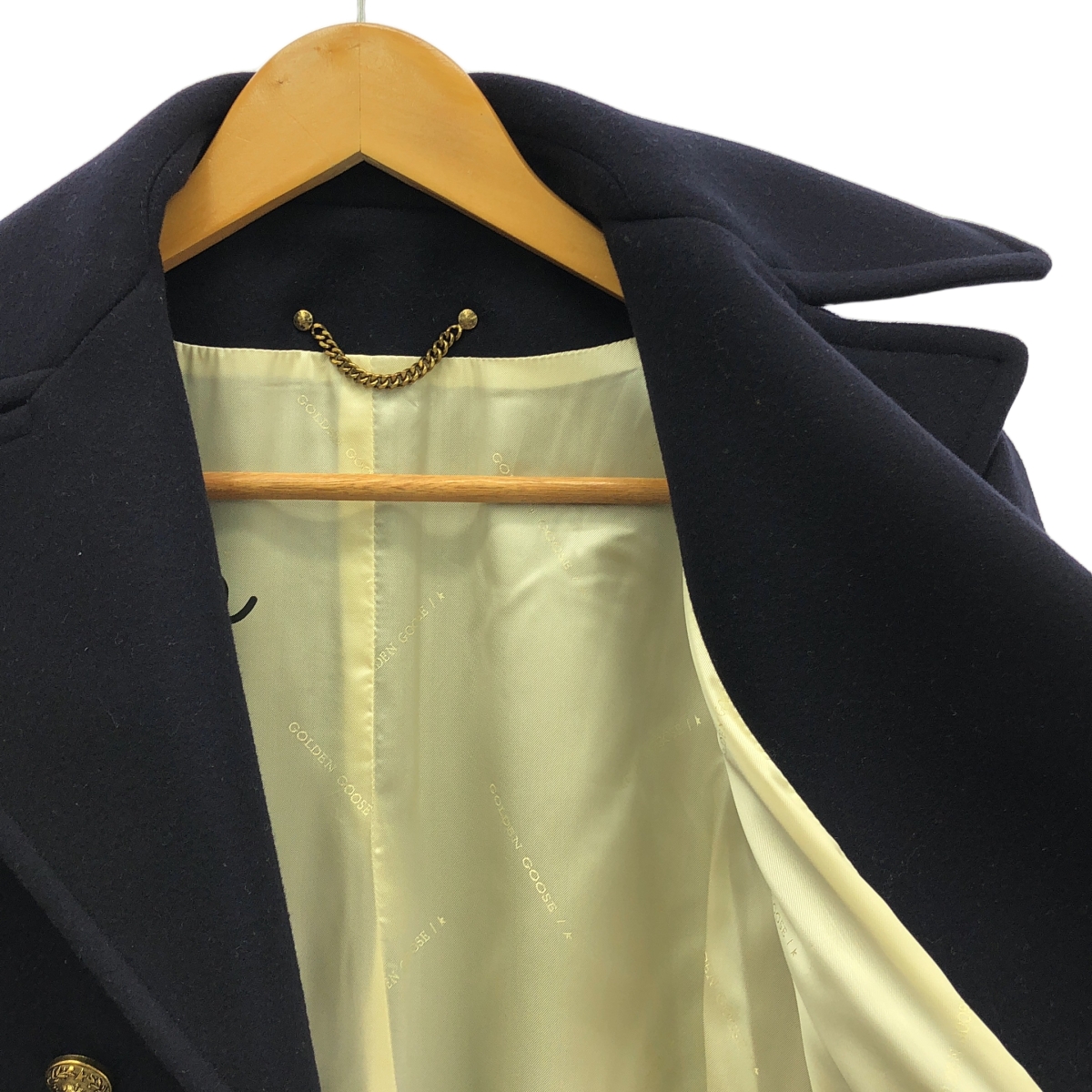 Deuxieme Classe / ドゥーズィエムクラス 【 GOLDEN GOOSE / ゴールデングース 】 金ボタン PEAコート / ロゴ総裏地