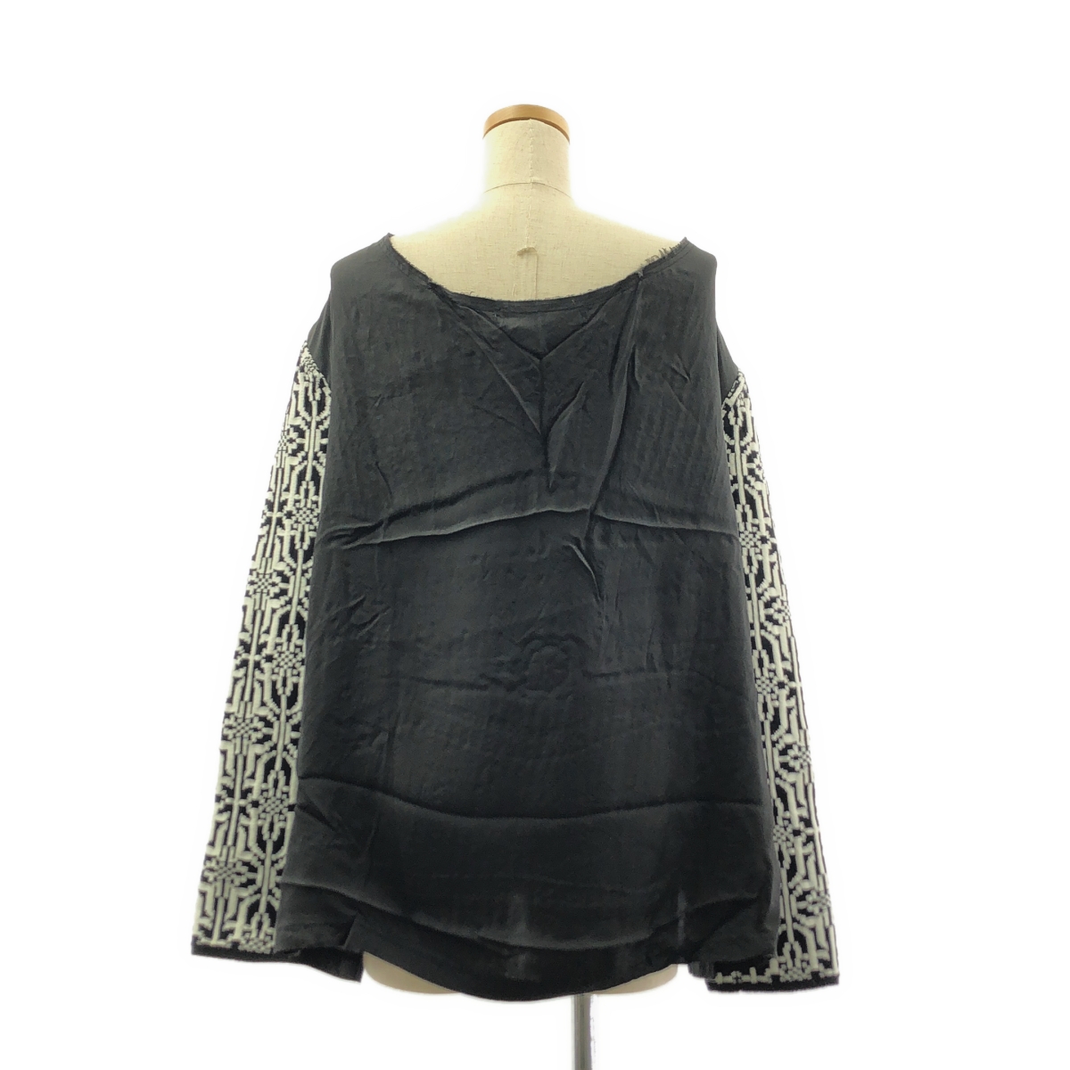 COMME des GARCONS / コムデギャルソン 異素材 切替 ジャガード クルーネック ニット セーター