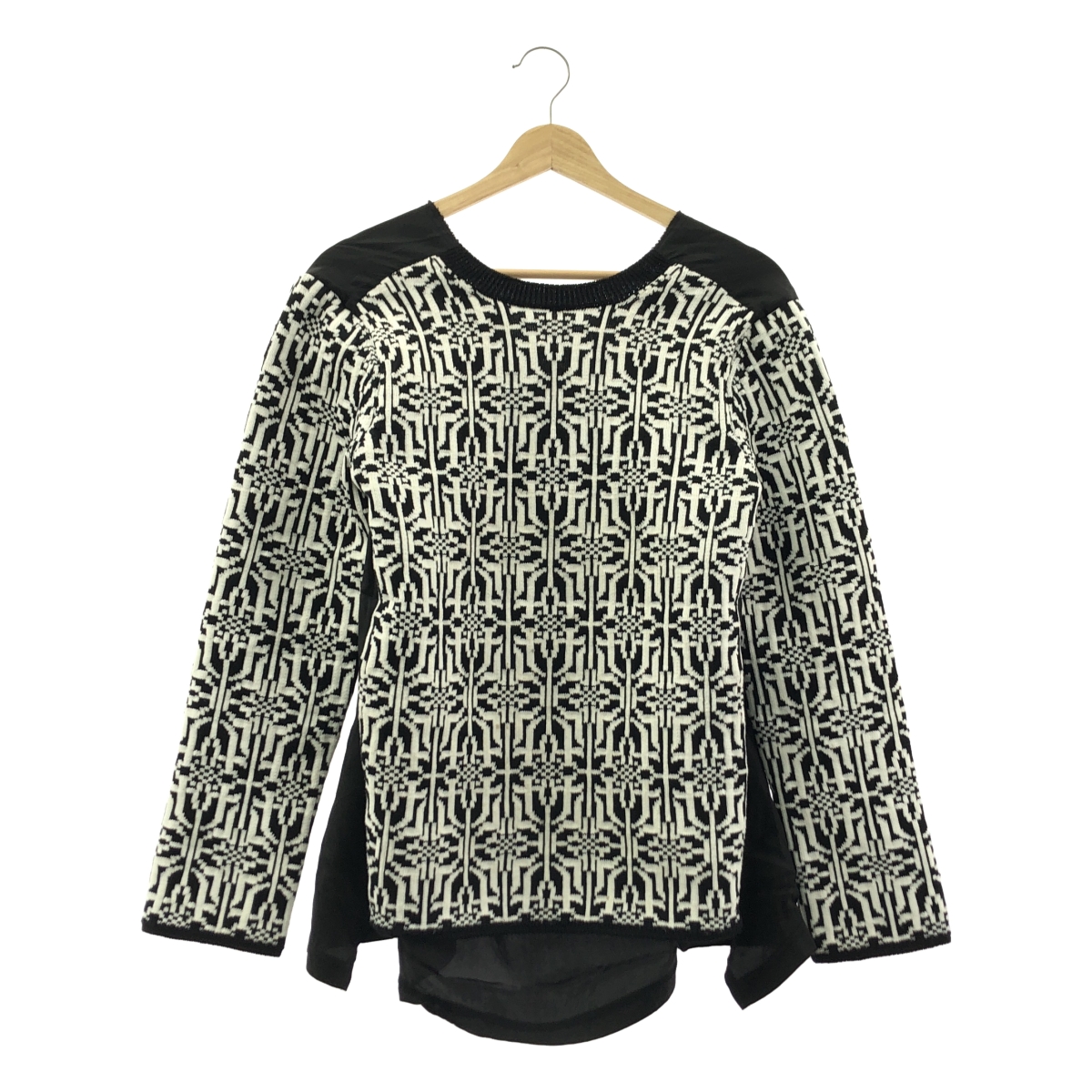COMME des GARCONS / コムデギャルソン 異素材 切替 ジャガード クルーネック ニット セーター