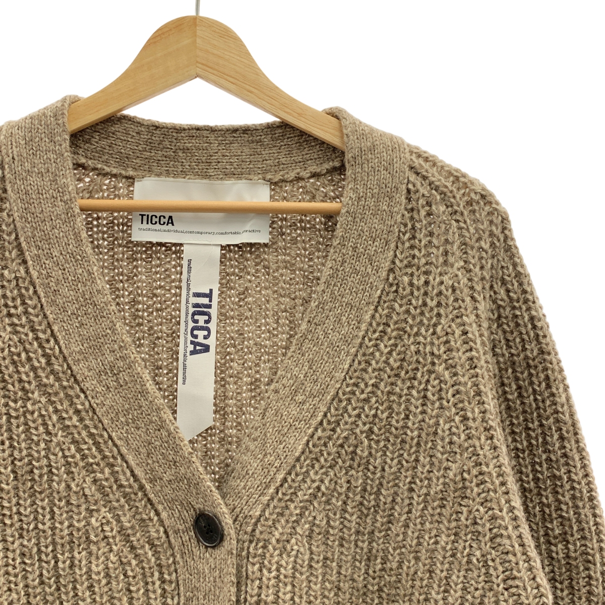 TICCA / ティッカ ウール Vネック ニット カーディガン