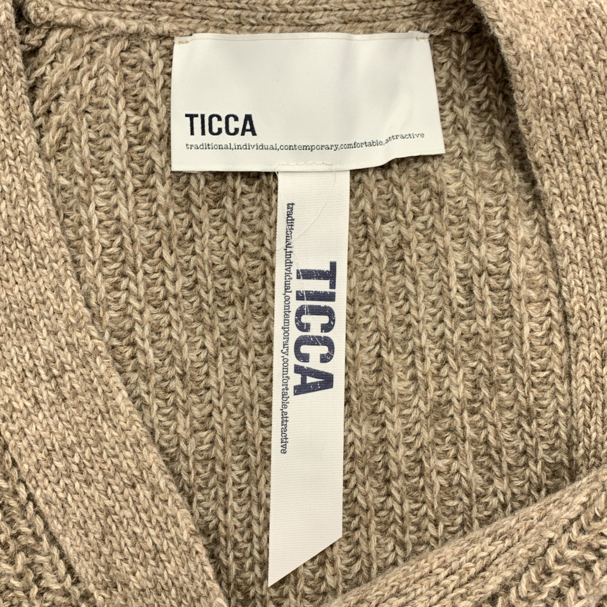 TICCA / ティッカ ウール Vネック ニット カーディガン
