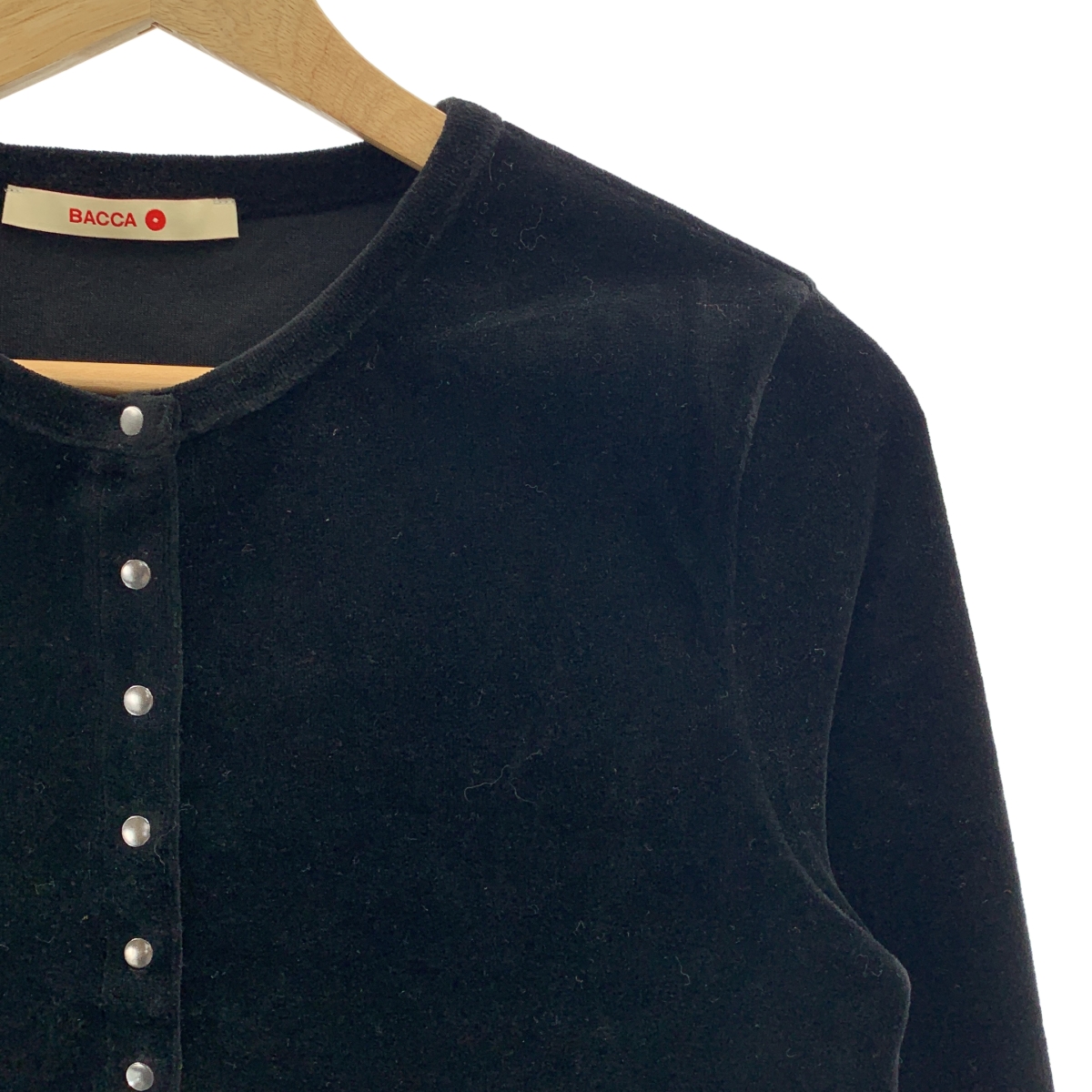 その他 コットンベロアジャージー ショートスナップカーディガン