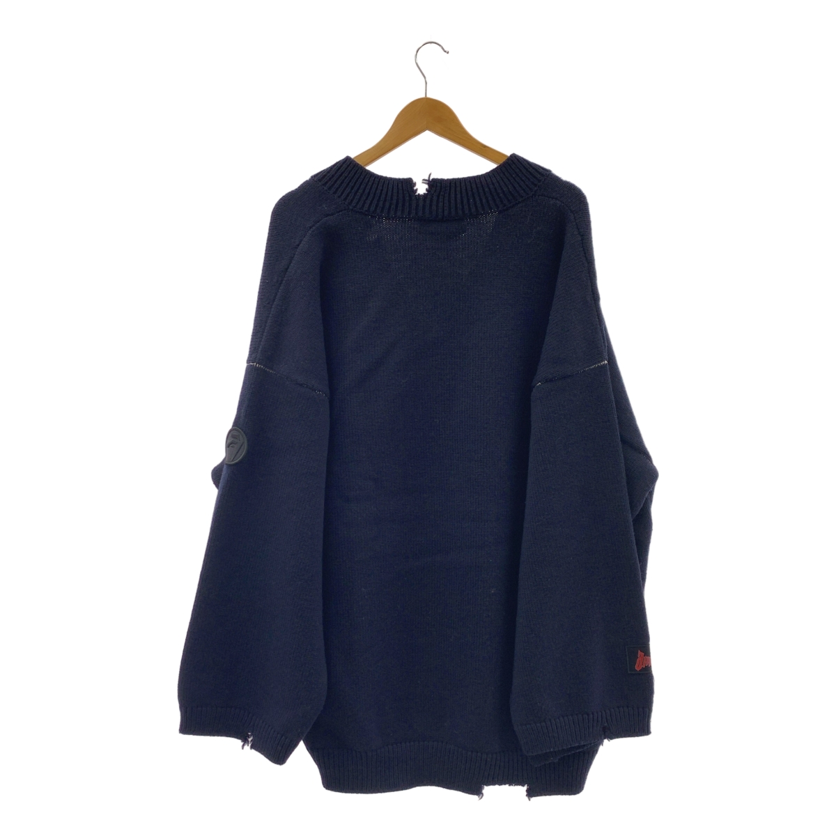 その他 FELTED KNIT ZIP CARDIGAN / ロゴパッチ ジップ ニット オーバー カーディガン