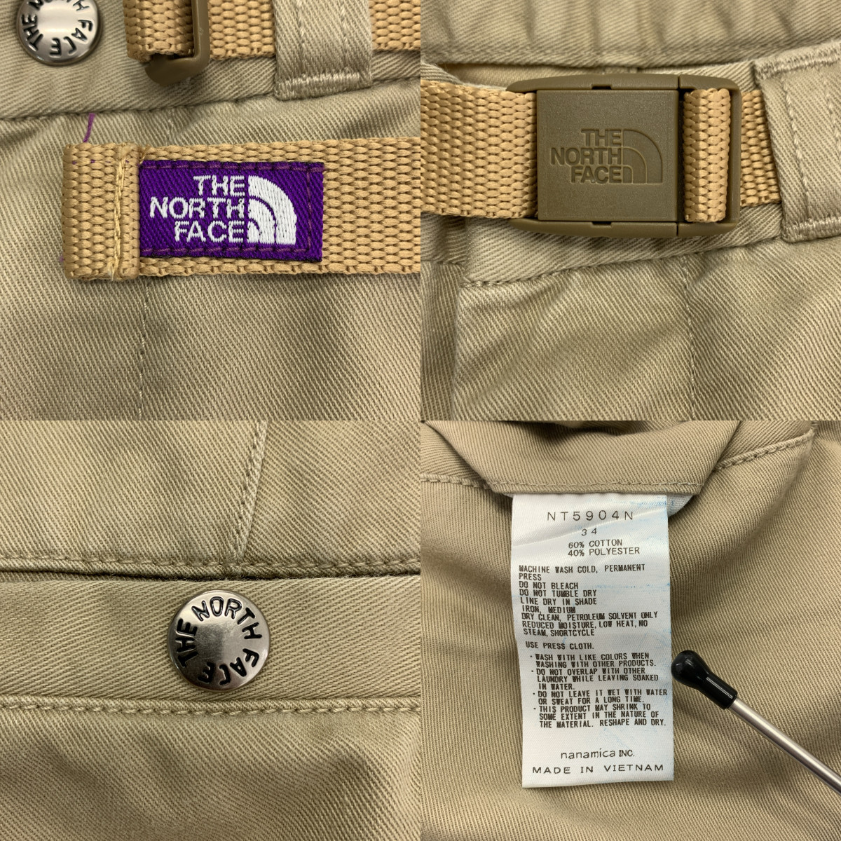 THE NORTH FACE PURPLE LABEL / ザノースフェイスパープルレーベル Stretch Twill Tapered Pants / NT5904N ストレッチコットンツイル ウェッビングベルトパンツ