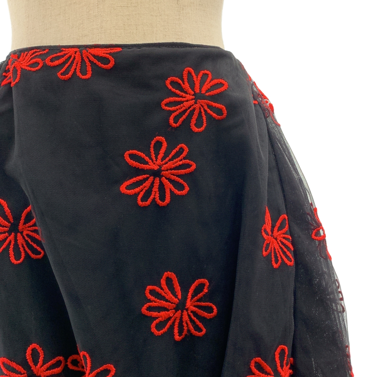 Simone Rocha / シモーネロシャ エンブロイダリー アシンメトリー チュール スカート / 裏地付き