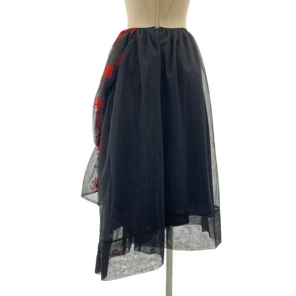 Simone Rocha / シモーネロシャ エンブロイダリー アシンメトリー チュール スカート / 裏地付き