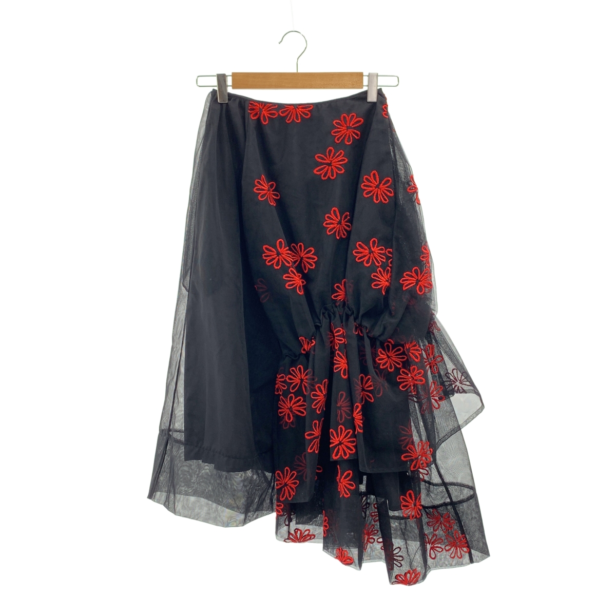 Simone Rocha / シモーネロシャ エンブロイダリー アシンメトリー チュール スカート / 裏地付き