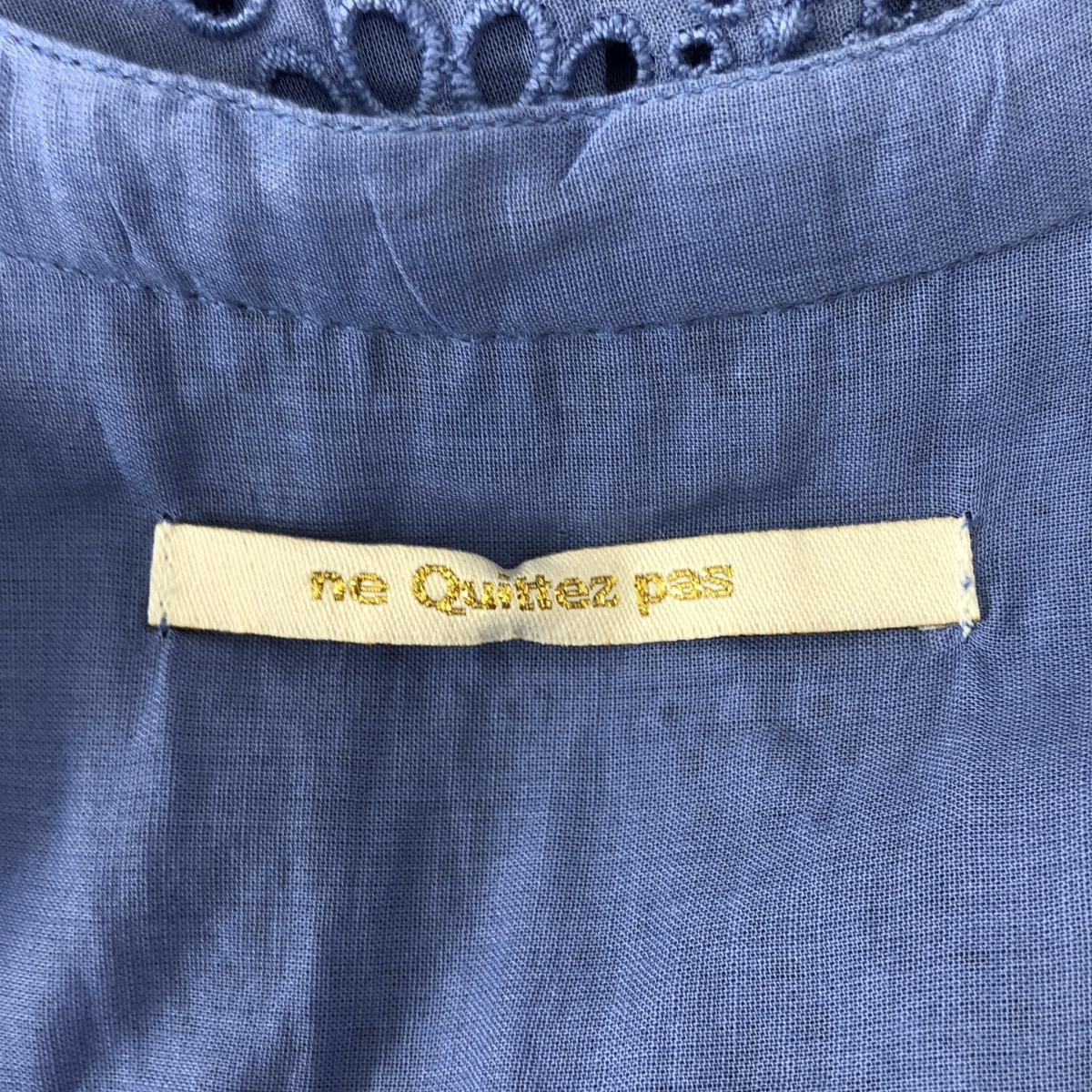 ne Quittez pas / ヌキテパ コットンボイル ヘムラ 刺しゅう ノースリーブワンピース