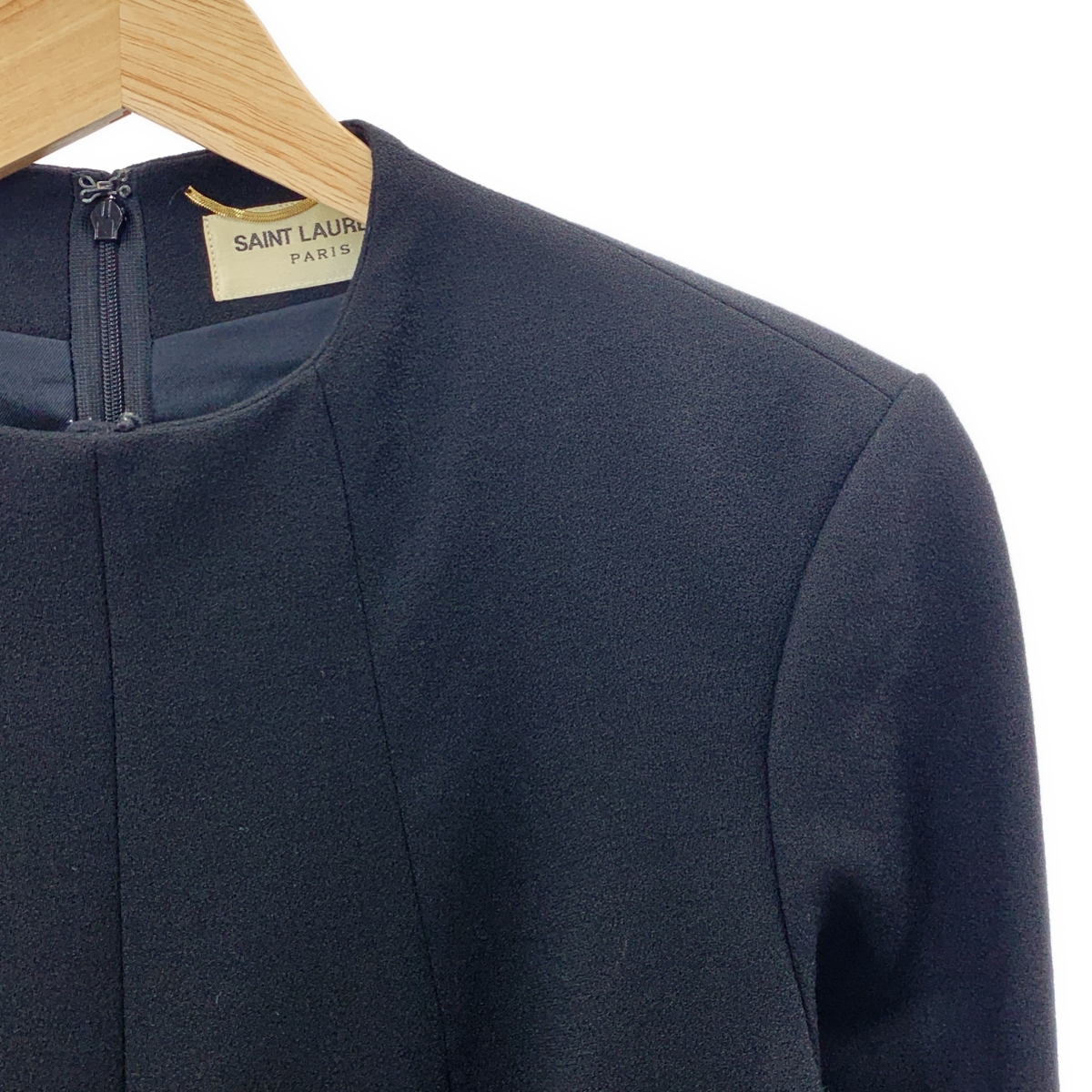 SAINT LAURENT PARIS / サンローランパリ ウール バックジップ ドレス ワンピース