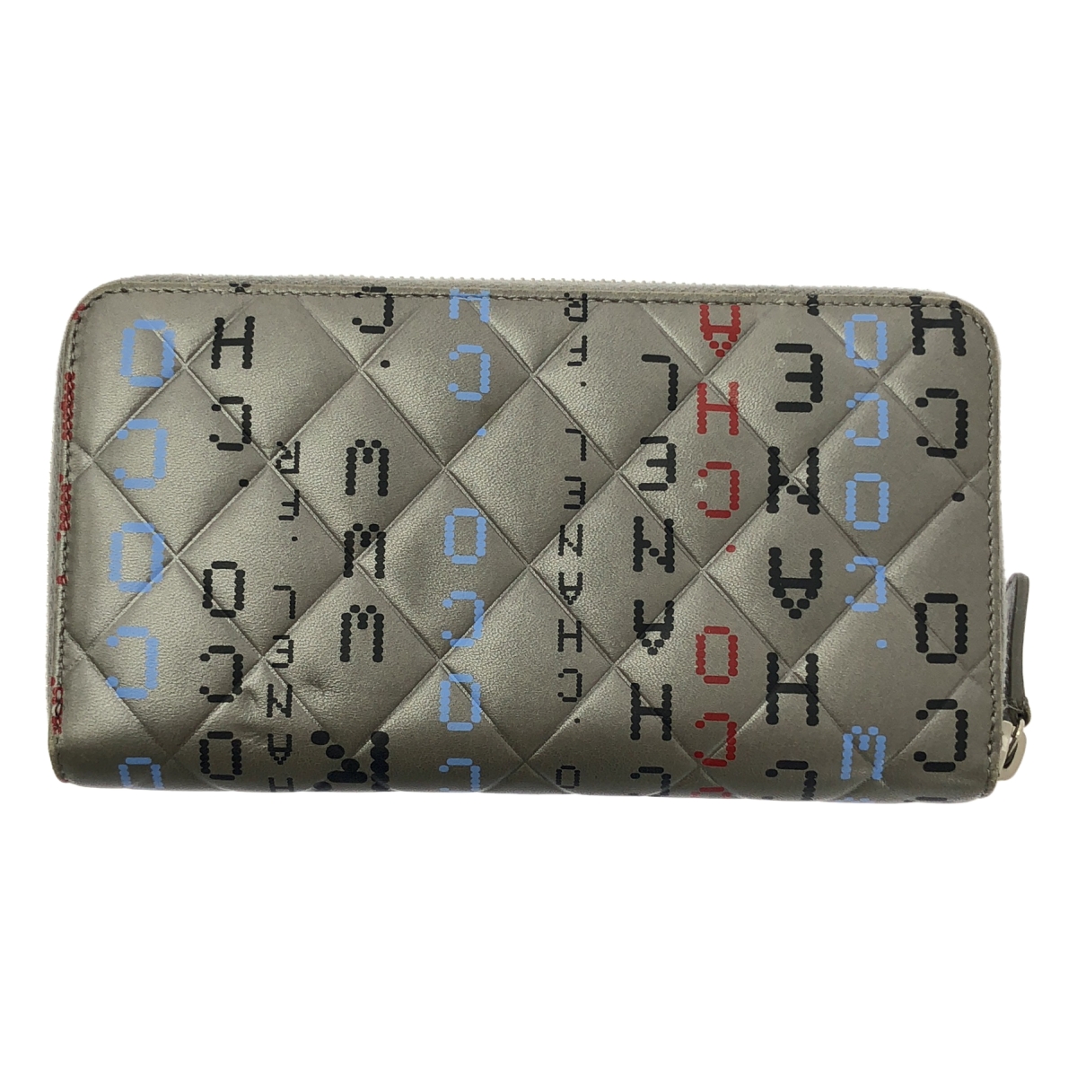 CHANEL / シャネル タイポグラフィ マトラッセ ラウンドファスナー ロングウォレット 長財布