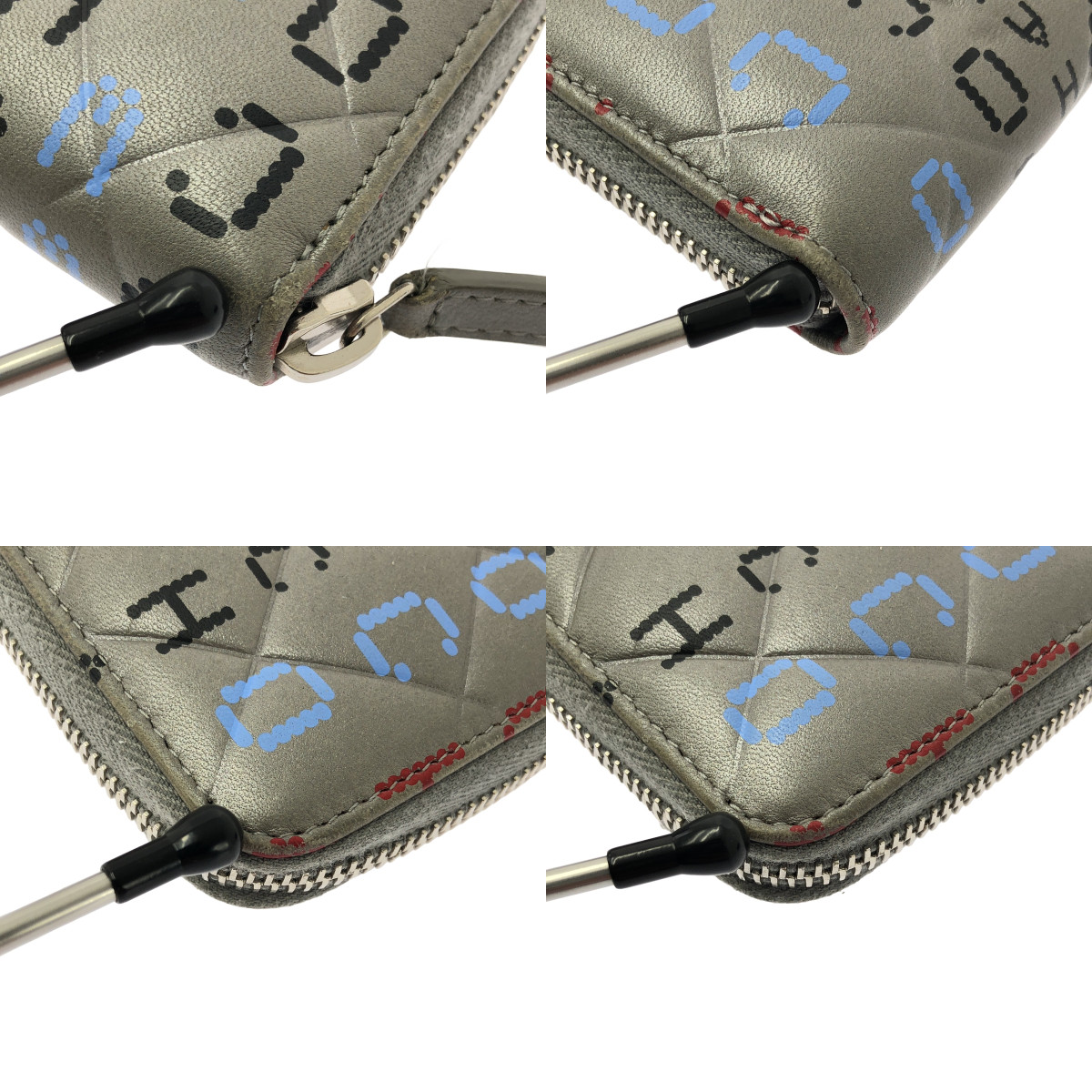 CHANEL / シャネル タイポグラフィ マトラッセ ラウンドファスナー ロングウォレット 長財布