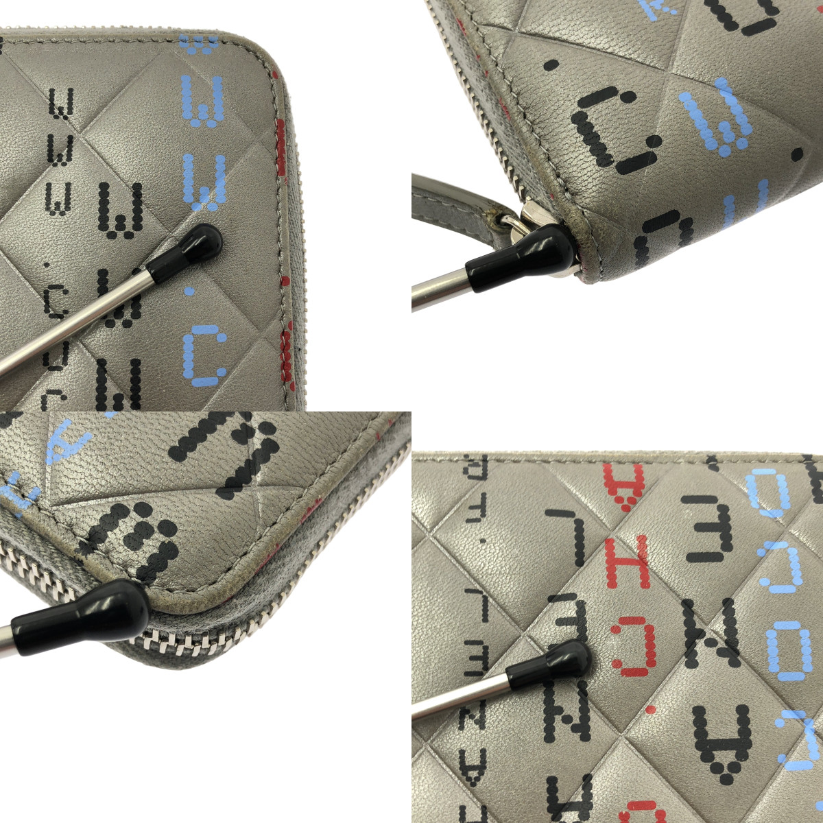 CHANEL / シャネル タイポグラフィ マトラッセ ラウンドファスナー ロングウォレット 長財布