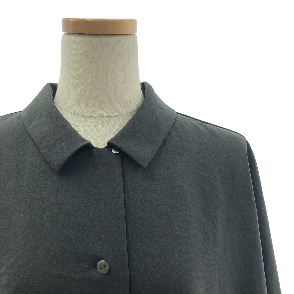 mizuiroind / ミズイロインド オープンカラー スリット シャツ ワンピース