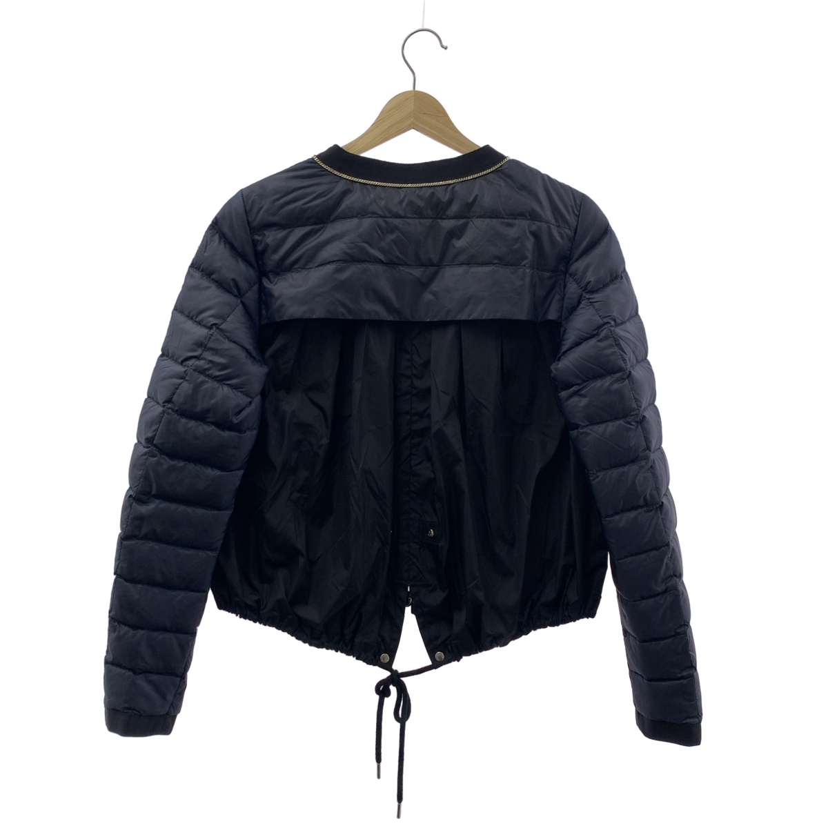 MONCLER / モンクレール YAEKO / チェーン装飾 ロゴジップ ノーカラー ダウンジャケット ブルゾン