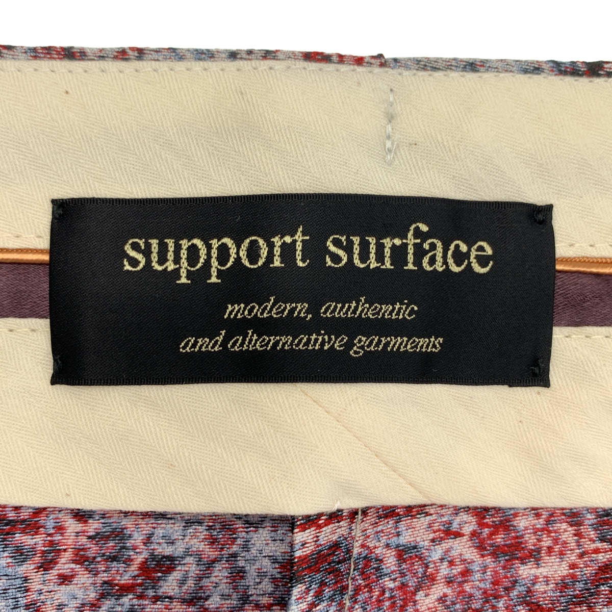 SUPPORT SURFACE / サポートサーフェス 総柄 ジャガード 1タック クロップドパンツ