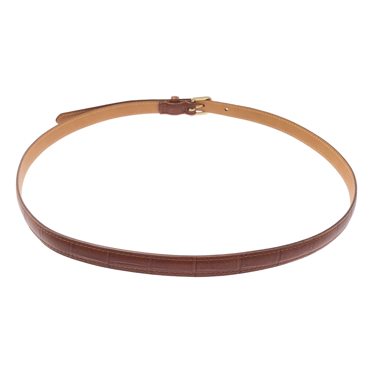 Felisi / フェリージ レザー 型押し ゴールドバックル ベルト